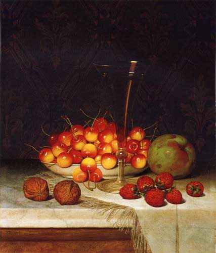 Painting Code#3628-William Mason Brown - Fruit and Wine