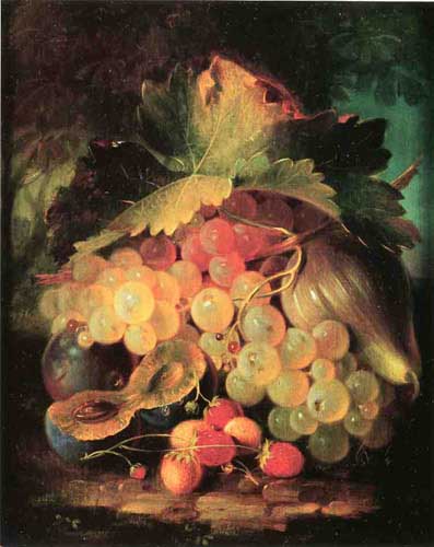 Painting Code#3635-George Forster - Still Life with Strawberries