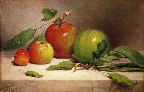 Painting Code#3641-William Rickarby Miller - Still Life, Study of Apples