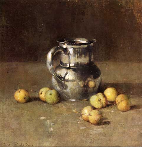 Painting Code#3668-Emil Carlsen - Still LIfe with Pitcher and Pivar
