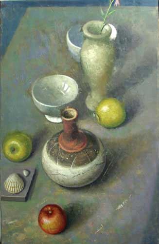 Painting Code#3670-Dean Fisher - Diagonal Still Life with Apples