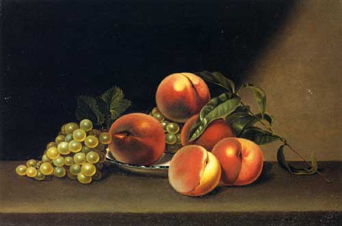 Painting Code#3681-Joseph Biays Ord - Peaches and Grapes