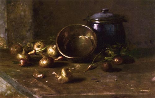 Painting Code#3685-Charles Ethan Porter - Crock, Kettle, and Onions
