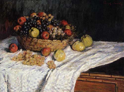 Painting Code#3688-Monet, Claude - Fruit Basket with Apples and Grapes