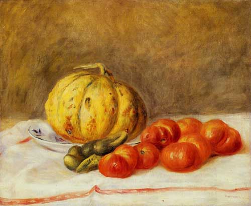 Painting Code#3692-Renoir, Pierre-Auguste - Melon and Tomatos
