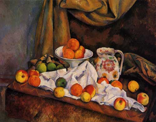 Painting Code#3715-Cezanne, Paul - Fruit Bowl, Pitcher and Fruit