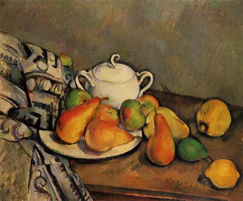Painting Code#3722-Cezanne, Paul - Sugarbowl, Pears and Tablecloth
