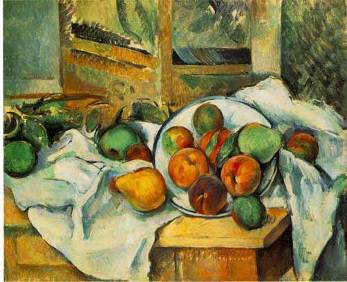 Painting Code#3723-Cezanne, Paul - Table, Napkin and Fruit