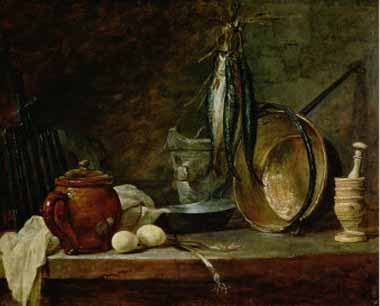 Painting Code#3747-Chardin, Jean-Baptiste-Simeon - Fast Day Menu