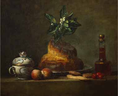 Painting Code#3749-Chardin, Jean-Baptiste-Simeon - La Brioche
