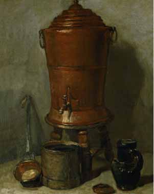 Painting Code#3757-Chardin, Jean-Baptiste-Simeon - The Copper Drinking Fountain