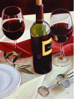 Painting Code#3775-Thomas Stiltz - Sharing Wine