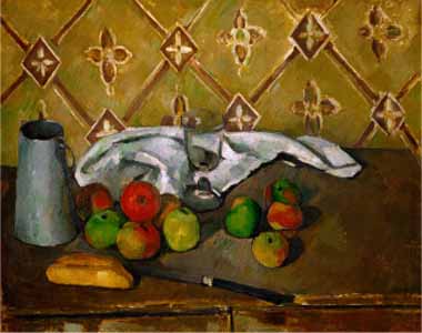 Painting Code#3780-Cezanne, Paul - Fruits, Napkin and Milk Jar