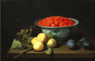 Painting Code#3787-Joseph Bail - Strawberries in a Bowl, with Other Fruit, on a Table
