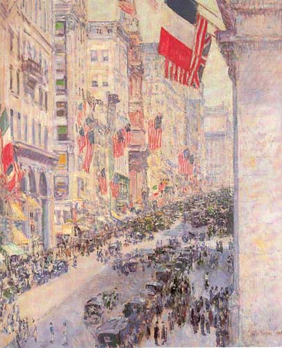 Painting Code#40074-Hassam, Childe(USA): Up the Avenue from Thirty-Fourth Street, May 1917