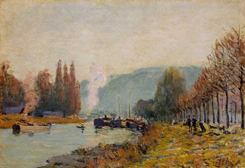 Painting Code#40098-Sisley, Alfred: The Seine at Bougival