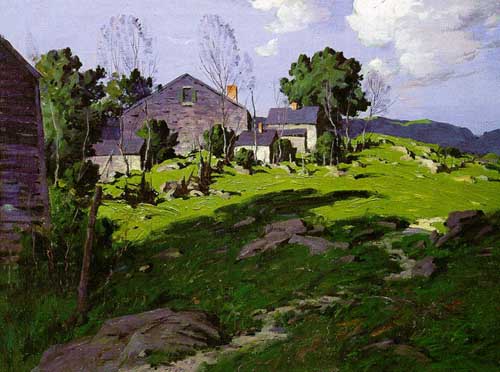 Painting Code#40105-Bruestle, George M: Farm on the Hillside, Lyme