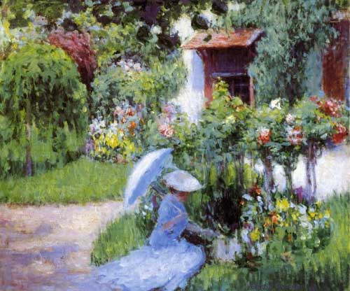 Painting Code#40121-Greacen, Edmund W. (American, 1876-1949): In Giverny Gardens
