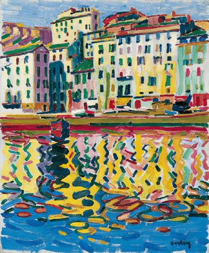 Painting Code#40135-Auguste Herbin: Les Quais du port de Bastia