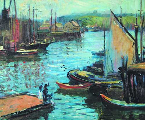 Painting Code#40196-ARTHUR CLIFTON GOODWIN(USA): Harbor Scene 