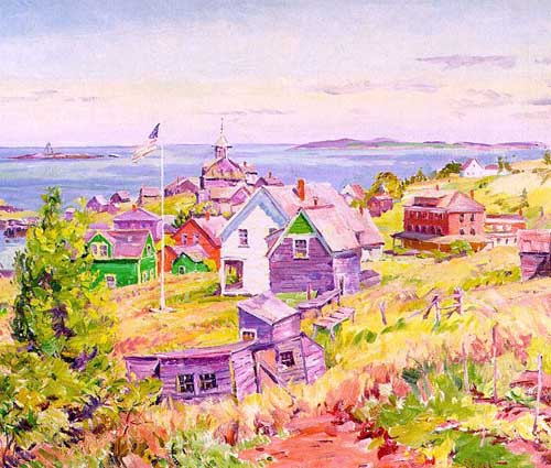 Painting Code#40210-Ebert, Charles: Island Village