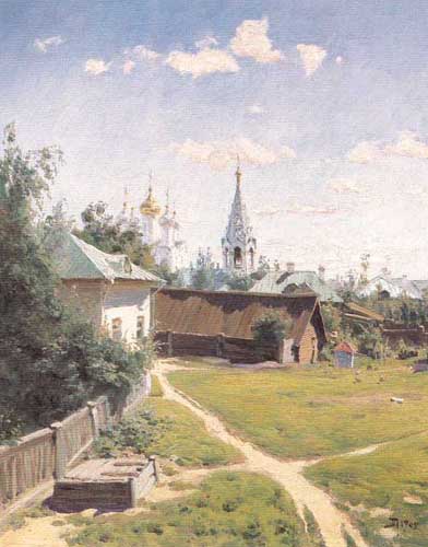 Painting Code#40211-Polenov, Vasily (Russia): Moscow Courtyard