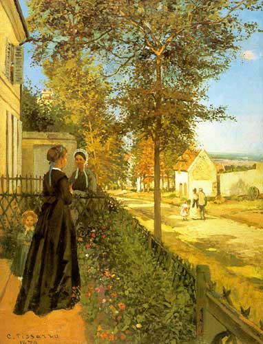 Painting Code#40217-Pissaro Camille:The Road from Versailles at Louveciennes