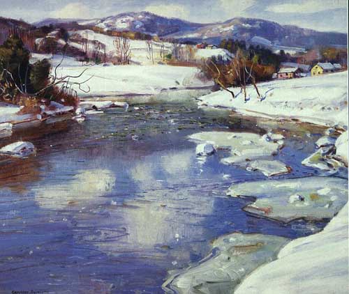 Painting Code#40222-Symons, George Gardner (USA): Valley Stream in Winter