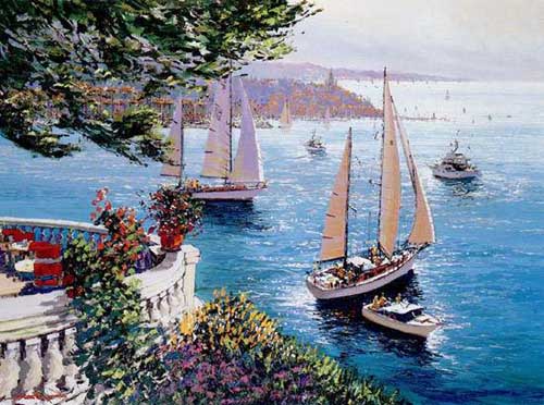 Painting Code#40231-Kerry Hallam: Riviera Terrace