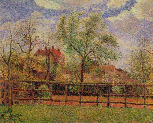 Painting Code#40232-Pissarro, Camille - Pear Trees in Bloom at Eragny, Morning