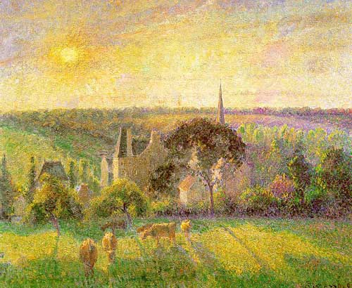 Painting Code#40249-Pissaro Camille:Countryside and Eragny Church and Farm