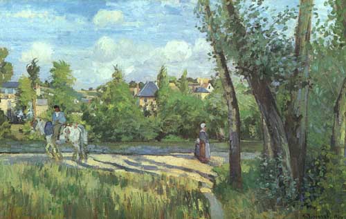 Painting Code#40250-Pissaro Camille:Sunlight Road