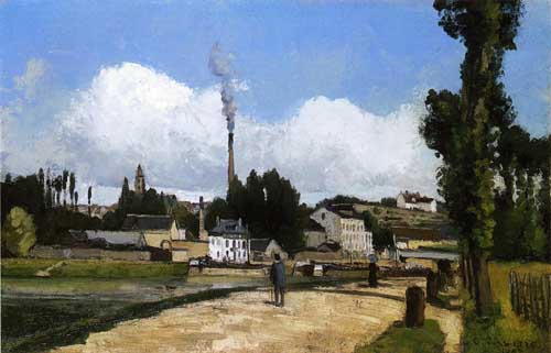 Painting Code#40261-Pissarro, Camille - Landscape with Factory