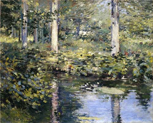 Painting Code#40271-Theodore Robinson - The Duck Pond