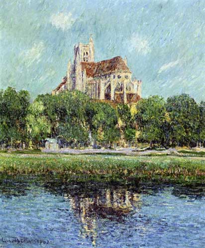 Painting Code#40279-Gustave Loiseau - Auxerre Catherdral