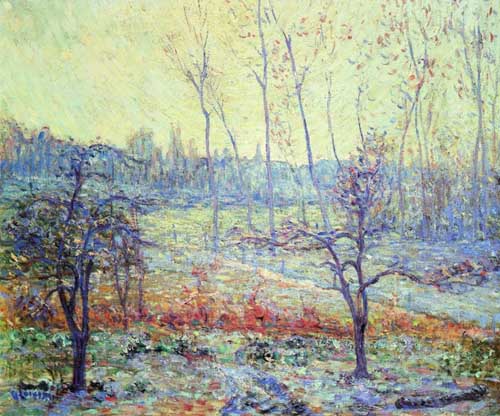 Painting Code#40282-Gustave Loiseau - Landscape of Givre in the Mist