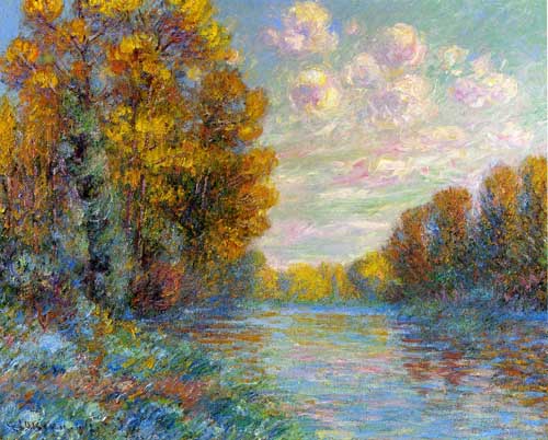 Painting Code#40287-Gustave Loiseau - The River in Autumn