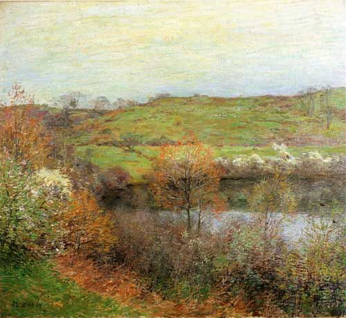 Painting Code#40292-Willard Leroy Metcalf - Buds and Blossoms