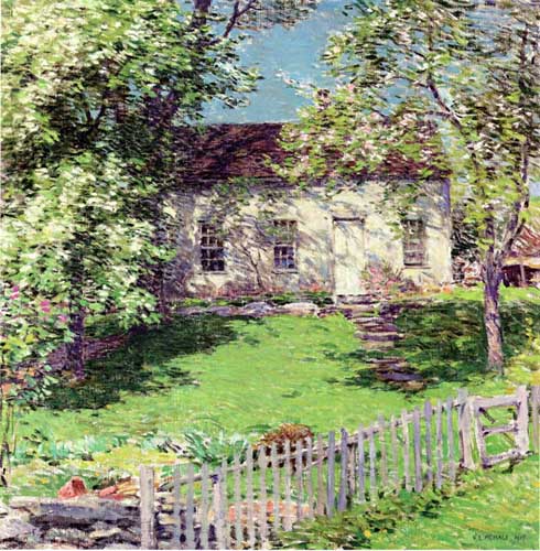 Painting Code#40295-Willard Leroy Metcalf - The Little White House