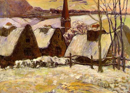 Painting Code#40321-Gauguin, Paul: Breton Village in Snow