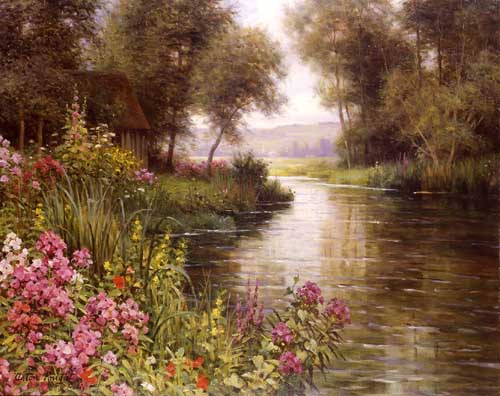 Painting Code#40420-Knight, Louis Aston(USA): Flower by the Edge of the River