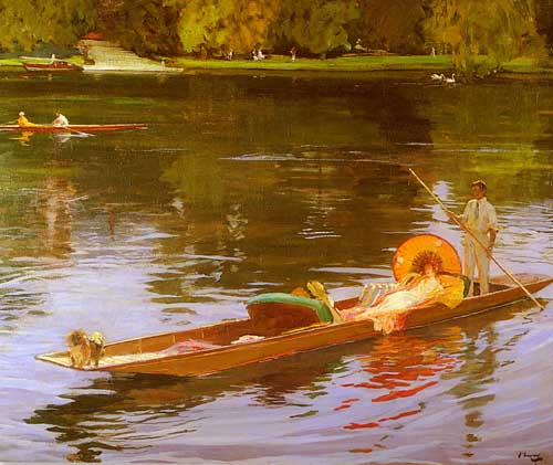 Painting Code#40427-Lavery, Sir John(Ireland): Boating On The Thames