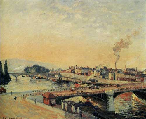 Painting Code#40441-Pissarro, Camille - Sunrise, Rouen