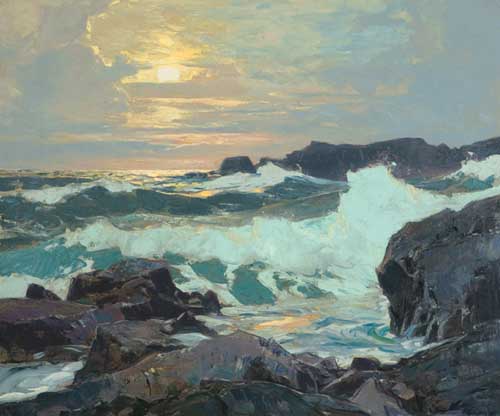 Painting Code#40444-Frederick J. Waugh - The Maine Coast