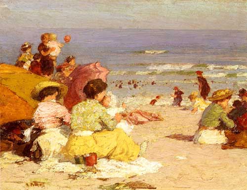 Painting Code#40457-Potthast, Edward(USA): Beach Scene