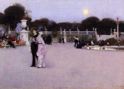 Painting Code#40464-Sargent, John Singer(USA): In the Luxembourg Gardens 