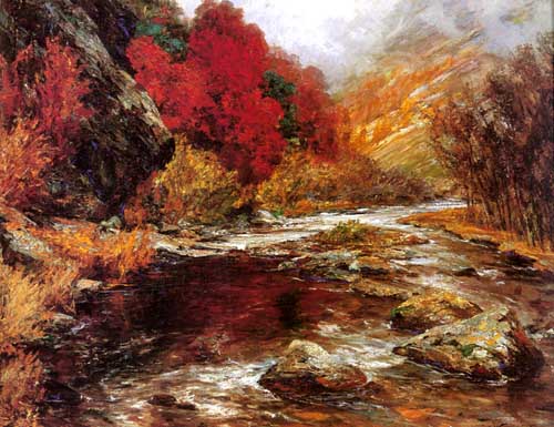 Painting Code#40475-Wisinger-Florian, Olga(Austria): A River in an Autumnal Landscape