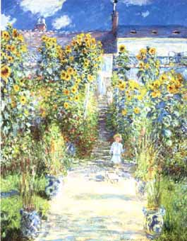 Painting Code#40549-Monet, Claude: Artist&#039;s Garden at Vetheuil

