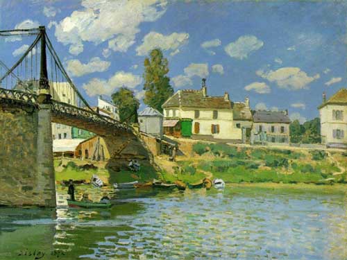 Painting Code#40577-Sisley, Alfred: Bridge at Villeneuve-la-Garenne 