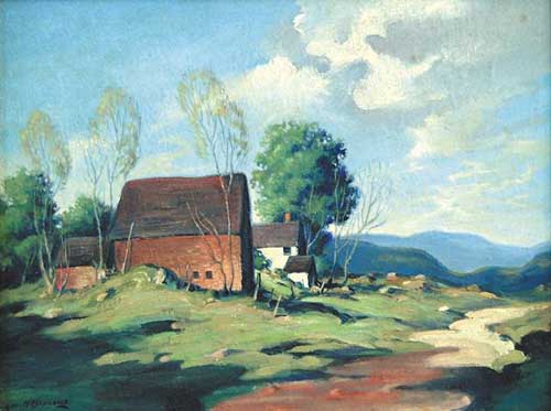 Painting Code#40592-George Mattew Bruestle - New England Farm